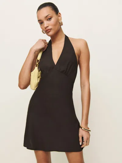 REFORMATION DELANIE DRESS BROWN SMALL