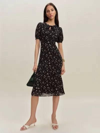 REFORMATION DELIA DRESS BLACK 0