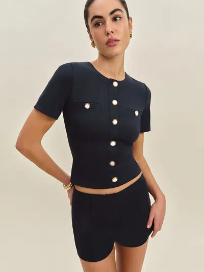 REFORMATION ELLEN KNIT TOP BLUE XL