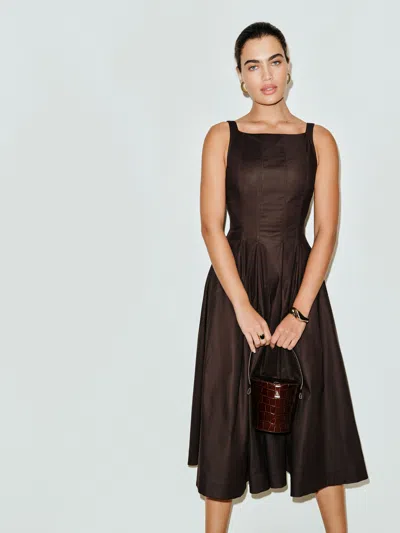 REFORMATION JOVANA DRESS BROWN 8