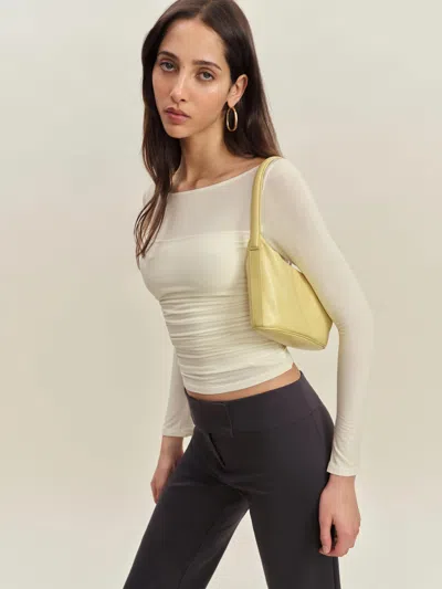 REFORMATION JULIAN KNIT TOP IVORY XS