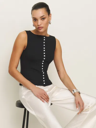 REFORMATION JULIE KNIT TOP BLACK XS