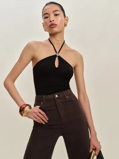 REFORMATION JUNIPER KNIT TOP BLACK XL