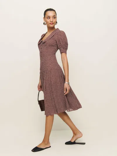 REFORMATION KYRIA DRESS BROWN 12