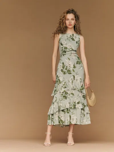 REFORMATION MAGNUS DRESS GREEN 0