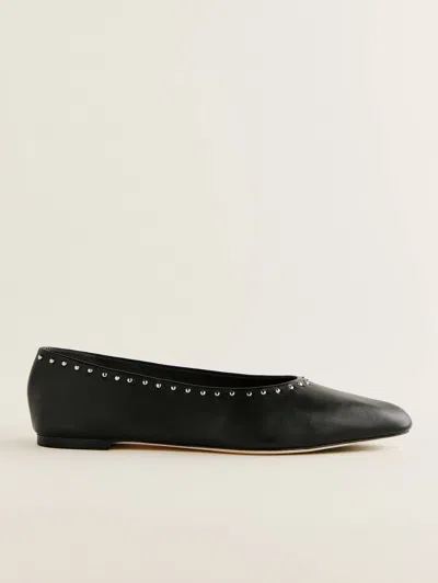 REFORMATION MAREN BALLET FLAT BLACK W STUDS 9.5