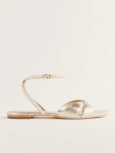 REFORMATION MARIGOLD FLAT SANDAL GOLD 9.5