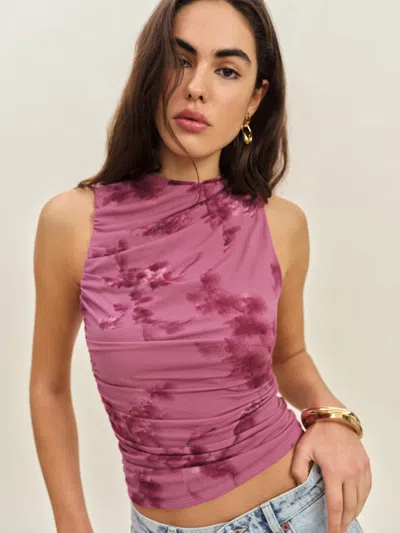 REFORMATION MARLO KNIT TOP PINK XS