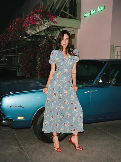 REFORMATION MICHELLE DRESS BLUE 4