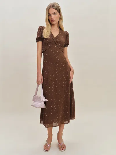 REFORMATION MICHELLE DRESS BROWN 8