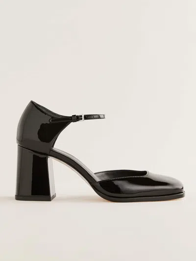 REFORMATION NETTY PUMP BLACK PATENT 9.5