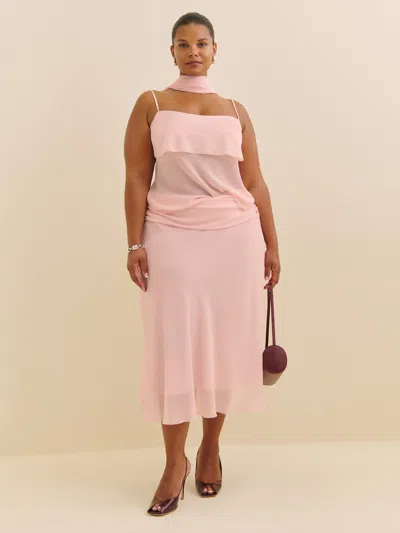 REFORMATION OLIVIA LOW WAIST SKIRT ES PINK 24