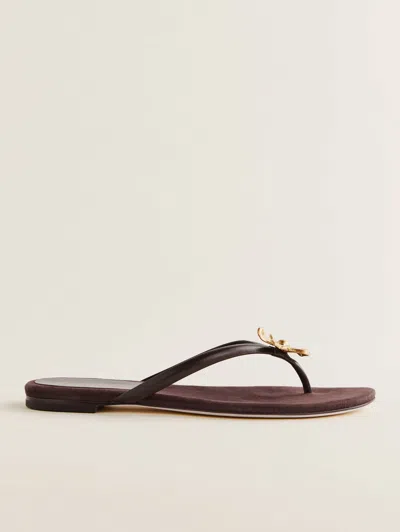 REFORMATION ONYX THONG SANDAL BROWN 8.5