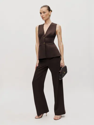 REFORMATION SAYLOR TWO PIECE BROWN 6