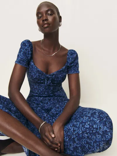 REFORMATION SHYLA DRESS BLUE ROSE 8