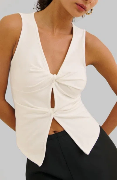REFORMATION REFORMATION TEFI TWIST CUTOUT STRETCH ORGANIC COTTON TANK