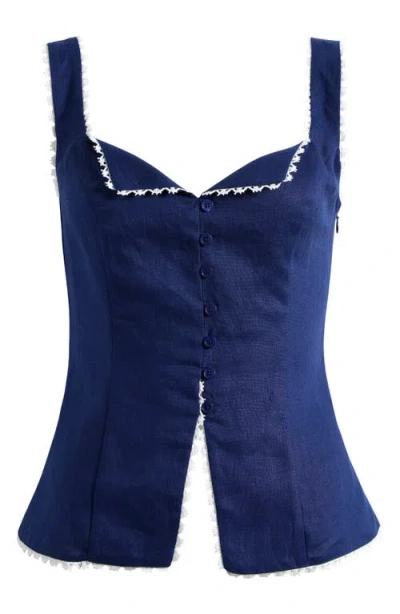 REFORMATION REFORMATION VIOLA LINEN BUTTON-UP TOP