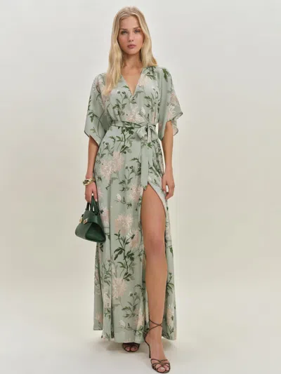 REFORMATION WINSLOW DRESS GREEN LARGE