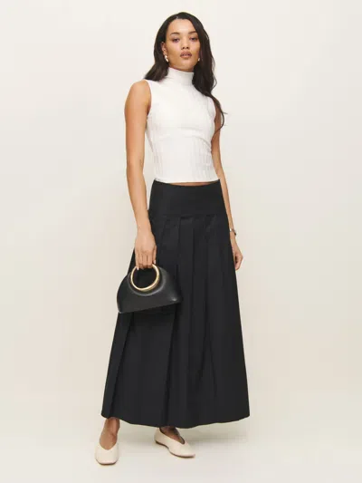 REFORMATION ZINNIA LOW WAIST SKIRT BLACK 12