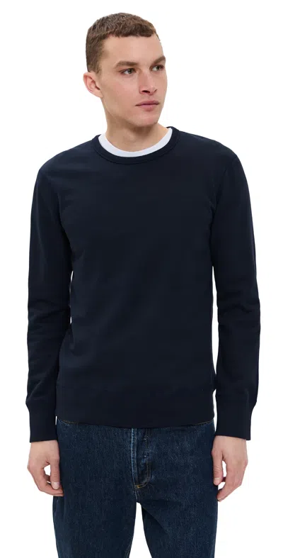 REIGNING CHAMP MID-WEIGHT TERRY SLIM CREW NECK NAVY