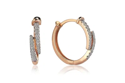 REIS JEWELLERY WOMEN'S ROSE GOLD CLAW WHITE EARRINGS