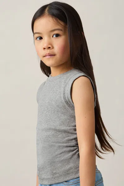 REISS GREY TRUDY RUCHED VEST TOP