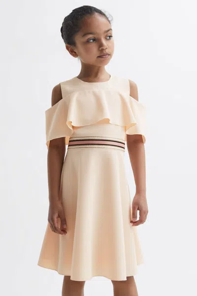 REISS REISS PINK PAULINA 9-12 YRS OFF-THE-SHOULDER DRESS