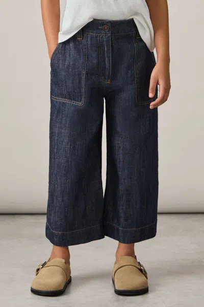 REISS INDIGO ASHBY COTTON-LINEN WIDE LEG TROUSERS