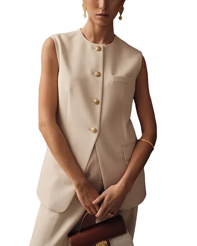 REISS ATHENA HIGH NECK LONG LINE WAISTCOAT