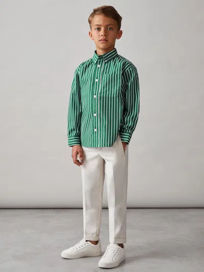 REISS GREEN/WHITE SHIRT