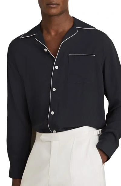 REISS REISS JOSH PIPED BUTTON-UP SHIRT