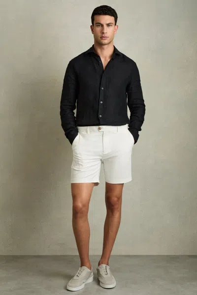 REISS REISS WHITE WICKET S SHORT LENGTH CASUAL CHINO SHORTS