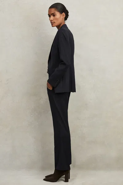 REISS REISS NAVY HAISLEY PETITE SINGLE BREASTED SUIT BLAZER