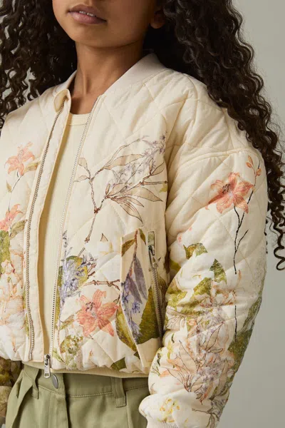 REISS PINK PRINT NINA 9-13 YRS QUILTED PRINTED BOMBER JACKET