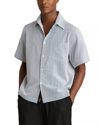 REISS SENSEI SHORT SLEEVED STRIPED SEERSUCKER REGULAR FIT SHIRT