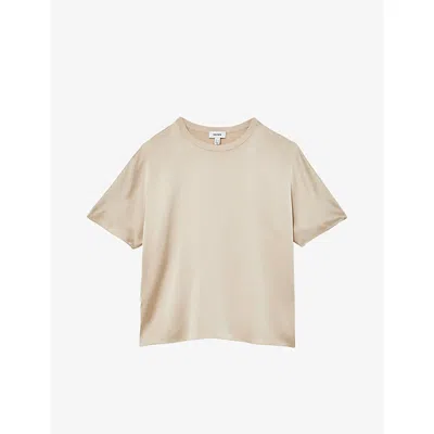 REISS WOMENS REISS LENA SHORT-SLEEVE SILK TOP