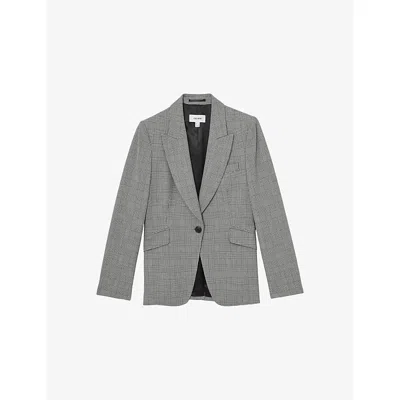 REISS WOMENS REISS BROOKLYN CHECKED WOVEN BLAZER