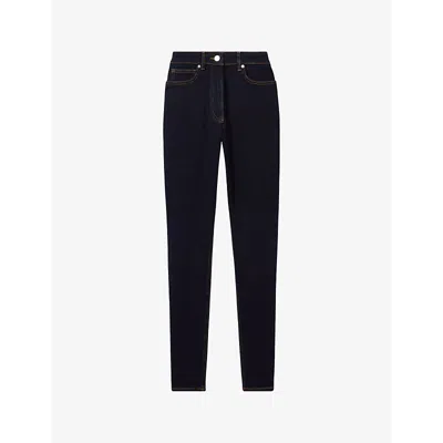 REISS WOMENS DARK BLUE HATTIE SKINNY STRETCH-DENIM JEANS
