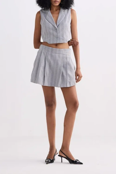 REISTOR REISTOR CROPPED COTTON TWEED VEST SET