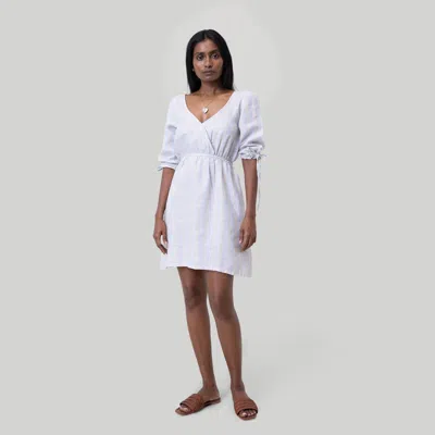 REISTOR REISTOR GATHERED ELBOW SLEEVE SHORT DRESS