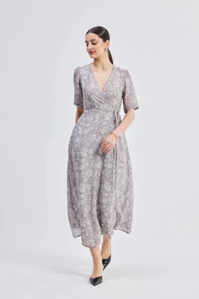 REISTOR MAXI WRAP FLORAL DRESS IN VINTAGE VINES