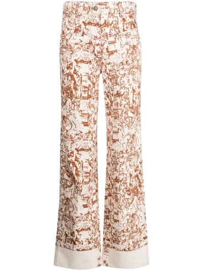 REJINA PYO NEMY RENAISSANCE-PRINT HIGH-RISE WIDE-LEG JEANS