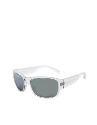 REMO TULLIANI WRATH SUNGLASSES IN CLEAR ICE/SILVER MIRROR LENS