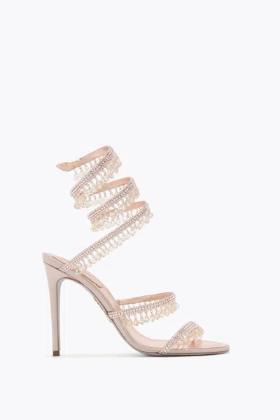RENÉ CAOVILLA CHANDELIER LIGHT PINK SATIN/SILK STRASS SANDAL