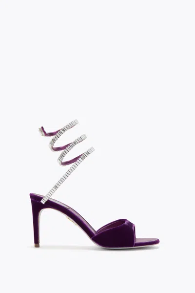 RENÉ CAOVILLA CLEO SPARK SANDAL IN PORPORA VELVET 80