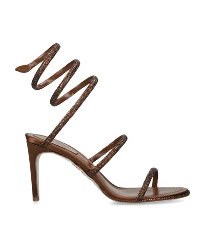 RENÉ CAOVILLA RENÉ CAOVILLA SATIN EMBELLISHED CLEO SANDALS 80