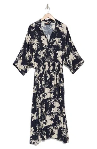 RENEE C RENEE C FLORAL COLLARED JACQUARD DRESS