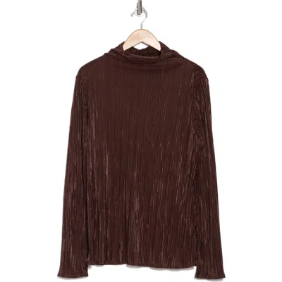 RENEE C RENEE C LONG SLEEVE PLISSÉ TURTLENECK TOP