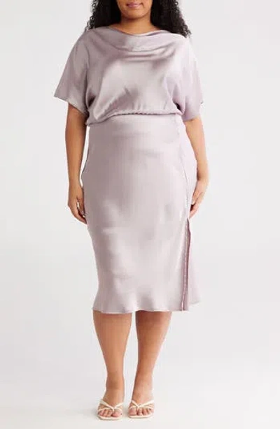 RENEE C RENEE C SATIN OFF THE SHOULDER DRESS