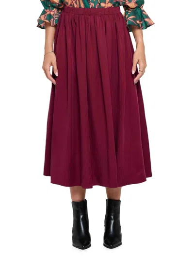 RENEE C WOMEN'S PLEATED MIDI SKIRT